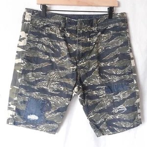 Pantalones Cortos True Religion Mezclados Camuflados Logan Ajustados Dos Tonos Denim Envejecido Herradura - Imagen 1 de 20