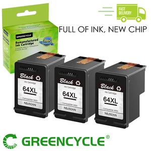 64XL 64 XL Wkład atramentowy 3PK czarny do HP Envy Photo 7820 7822 7830 7855 7858 - Zdjęcie 1 z 10