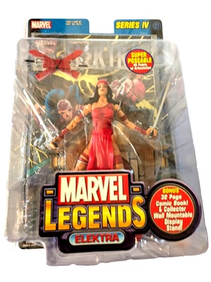 Boneco Marvel Legends ELEKTRA Series IV Super Poseable e quadrinhos 2003 Toy Biz novo na caixa - Imagem 1 de 4
