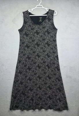 Vestido maxi feminino Blue Sky XL preto bambu floral elástico fluido clássico feminino - Imagem 1 de 4