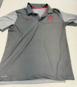 Nike Alabama Crimson Tide Polo Mens XL Gray Dri-Fit Active Performance Shirt - Picture 1 of 8