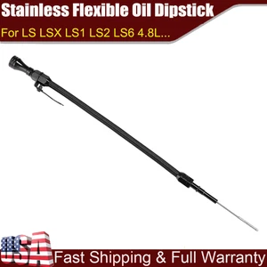 Black Stainless Flexible Oil Dipstick fit for LS LSX LS1 LS2 LS6 4.8L 5.7L... - Picture 1 of 10