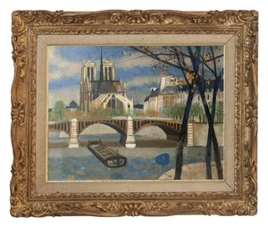 YVES GANNE (1935-2019) ELEVE DE FERNAND LEGER - NOTRE-DAME DE PARIS 1950 (13) - Bild 1 von 18