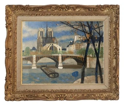 YVES GANNE (1935-2019) ELEVE DE FERNAND LEGER - NOTRE-DAME DE PARIS 1950 (13) - Immagine 1 di 4