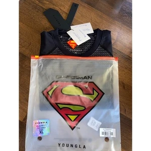 YOUNGLA Superman Compression Shirt Black XL 4117-BLAK-XL Graphic Performance Tee - Picture 1 of 4