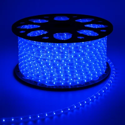 Bobina 50 metri TUBO LED luminoso luce Blu 220v IP65 LUCE FISSA 2pin - Immagine 1 di 4