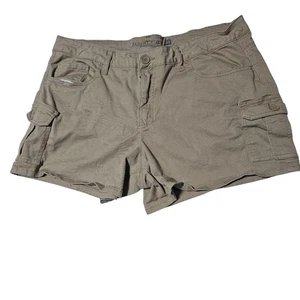 Tan Khaki Shorts Womens Plus Size 18 High Waist Casual Cotton Summer Faded Glory - Picture 1 of 4