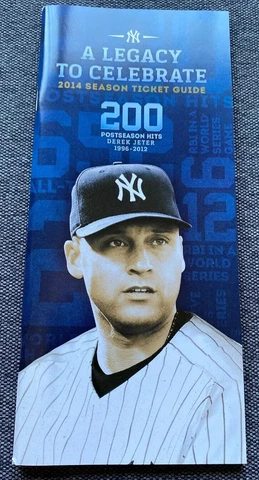 2014 Yankees Season Ticket Guide Derek Jeter 72 Page Book Booklet Cover
