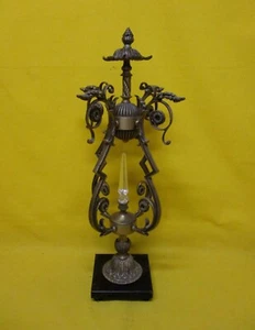 ✅ ANTICO COMPLEMENTO D'ARREDO OBELISCO IN BRONZO CRISTALLO MARMO EPOCA 900-4646 - Foto 1 di 14