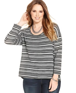 Camiseta Jessica Simpson Damas Talla Grande Manga Larga Rayas Talla Grande 1X - Imagen 1 de 11