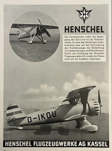 Vintage Druck Ad Henschel Flugzeug Doppeldecker Foto Deutschland 1936 - Bild 1 von 5