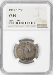 1919-S Standing Liberty Quarter NGC VF30 - Picture 1 of 2