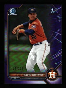 2022 Bowman Dauri Lorenzo /250 1st Purple Refractor Houston Astros - Bild 1 von 2