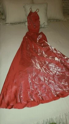 Faviana Talla 1/2 Coral 2 Piezas Vestido Juniors Baile de graduación Novia Ocasión Fiesta V5 Foto 1 de 4