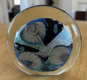 Robert Eickholt Hand Blown Glass Sea Anemone Paperweight Dichroic 4 3/4” - Picture 1 of 13