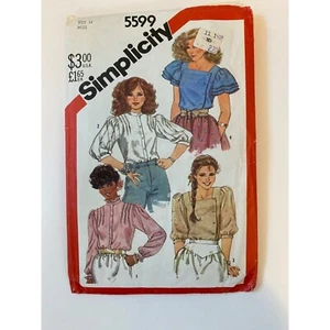 Vintage Simplicity Sewing Pattern 5599 Misses Blouses Size 14, 1982 - Picture 1 of 5