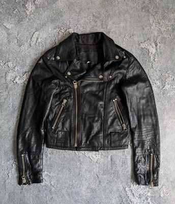 Vera Pelle leather biker jacket black grunge rock vintage gothic 90s - Image 1 of 4