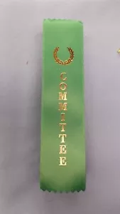 COMMITTEE green ribbon with gold foil letters wreath lot of 5 - Picture 1 of 1