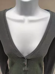 VICTORIA'S SECRET LARGE NERO HENLEY WAFFLE MANICA LUNGA TOP termico - Foto 1 di 13