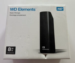 NEW! WD Elements Desktop External Hard Drive 8TB USB 3.0 - Black (WDBWLG0080HBK) - Afbeelding 1 van 4