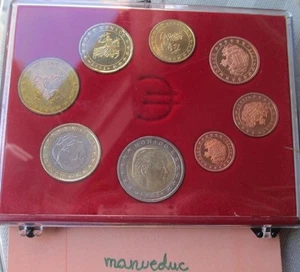 manueduc   MONACO En ESTUCHE Las 8 Monedas nuevas AÑOS MIXTOS - Picture 1 of 1