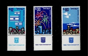 Israel Scott #308-10, Tab Singles 1966 Complete Set FVF MNH - Picture 1 of 1