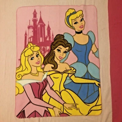 Disney Princess Baby Security Blanket (Reversible) Pink Blue Yellow 29 x 39 VTG - Image 1 of 4