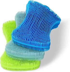 .Silicone Sponge Dish Brush, Double Sided Cleaning Brush for Dishes, Kitchen Gad - Picture 1 of 12