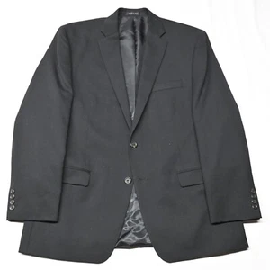 Chaps Ralph Lauren 44R Solid Black 100% Wool Mens Blazer Suit Jacket Sport Coat - Picture 1 of 12