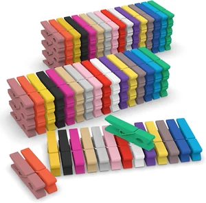 (Pack of 128) Mini Wooden Colored clothespins,16 coloers Each 8pcs - Picture 1 of 11