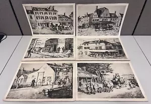 E.T. vintage "Lote de 6 estampados de grabado Scowcroft de 6 14""x10,5" - Imagen 1 de 9