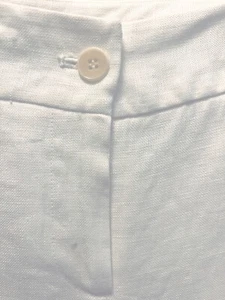 Talbots Heritage Linen Pants Women lining button Evening White NWT - Picture 1 of 10