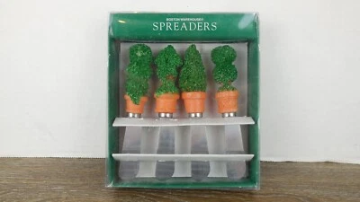 Juego de 4 árboles topiarios tropicales vintage Boston Warehouse. Foto 1 de 4