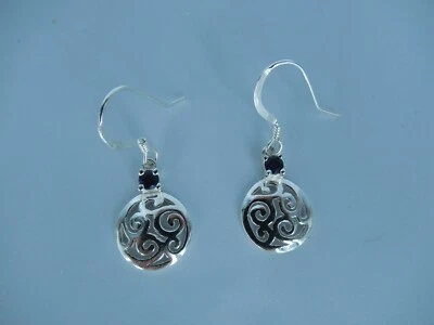 Sterling Silver Dangle and Iolite Earrings - Image 1 of 2