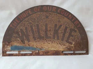 1940 Willkie McNary The Hope of Our Country Steel Topper License Plate 11223 - Picture 1 of 2