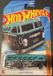 2023 Hot Wheels 24/250 "Surfin' School Bus" Turquoise 1/5 'Surf's Up', 'F' - Picture 1 of 3