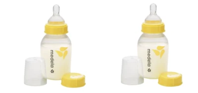 Medela 87131 Juego de biberones de leche materna (2 biberones) con bolsa de vapor Foto 1 de 3