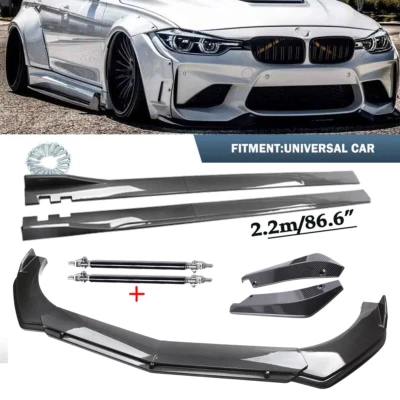 Carbon Fiber Front Bumper Lip Spoiler For BMW 750Li 228i 328xi Side Skirt Body K Foto 1 de 4