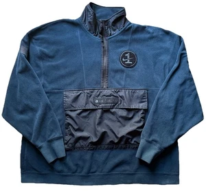 Nike Air Force 1 Fleece Pullover 1/2 Zip Mens Large AJ0801-454 Navy Blue Shirt - Picture 1 of 14