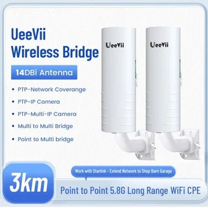 UeeVii Wireless Bridge CPE452 Point to Point 5.8G Long Range Outdoor WiFi CPE - Picture 1 of 15
