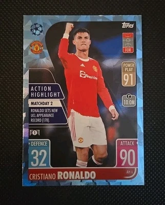 2021-22 Topps Match Attax C&E League - Action Crystal #AH6 Cristiano Ronaldo - Image 1 of 2
