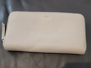 Kate Spade New York Zip Around  Pink Wallet Beige 8x4.25 - Picture 1 of 7