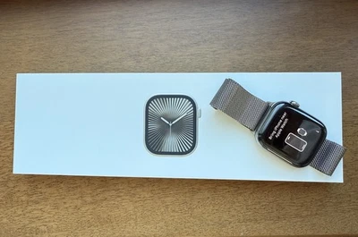 Apple Watch Series 10 GPS Cellular 42mm Titanium Case With Natural Milanese Loop - Image 1 of 4