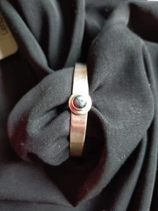 Vintage Silver Gipsy 925 Mid Century Modernist Statement Bangle Bracelet Goth - Picture 1 of 6
