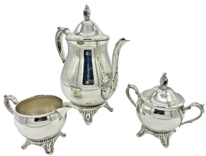 Vintage Viners Silver Plated Footed 3 Piece Tea Service - Foto 1 di 5