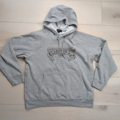 Banana Republic Hoodie Pullover Mens Large Gray Graphic Spell Out - Image 1 of 4