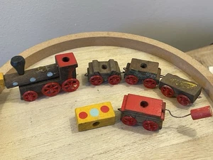 Decoración de tren de madera vintage pequeña - Imagen 1 de 6