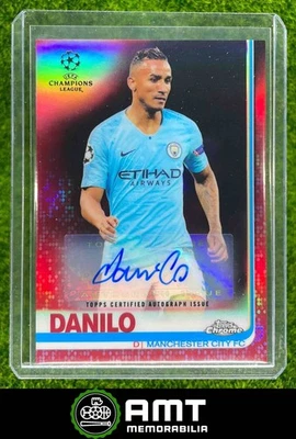 2018 Topps Chrome UEFA Champions League Danilo Auto Red Refractor 6/10 Man City - Image 1 of 3