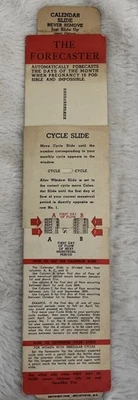 Calendario de ciclo menstrual para mujer The Forecaster 1948 vintage diapositiva ovulación Foto 1 de 4