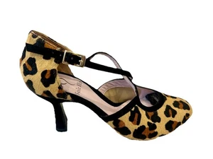Sole Bliss Meredith Lux Leopard & Black Suede Shoes Mid Heels EU 39 UK 6 - Picture 1 of 24